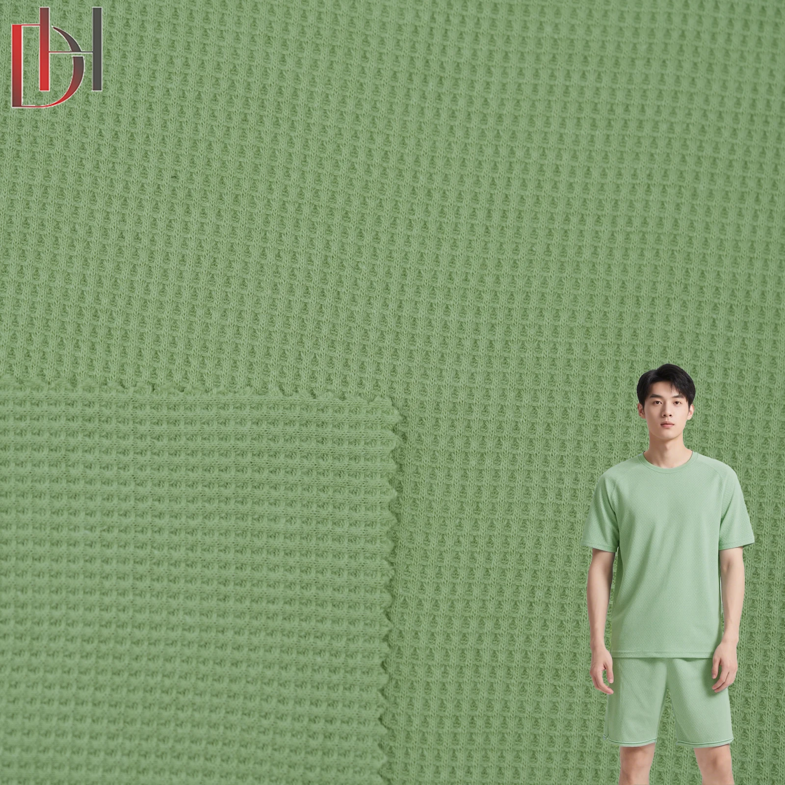 Combed Yarn Organic High Quality Woven Customized Plain Heavyweight 250gsm Fashionable Waffle Fabric Wholesale 603