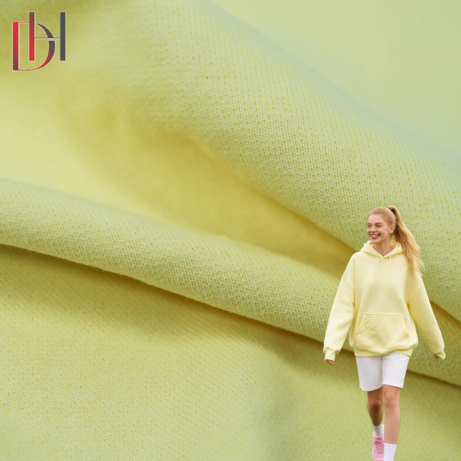 Factory Customization Yellow, Pink White 100% Premium Cotton Hoodie Fabric Premium Quality Hoodie Fabric 109