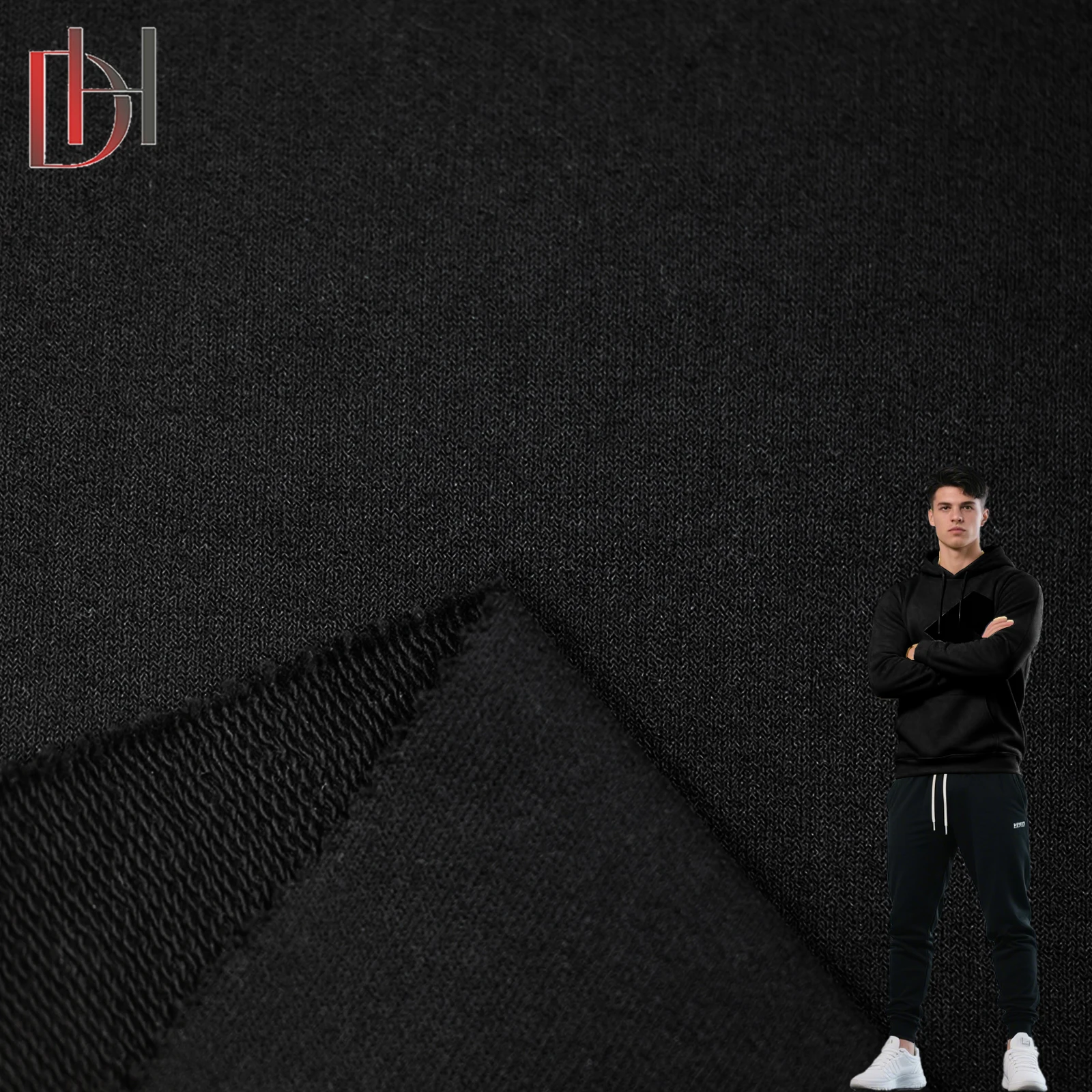 High Quality 400gsm Cotton Hoodie Fabric Eco-Friendly Heavyweight Customizable Density Plain Weft Coated Terry Fabric 403