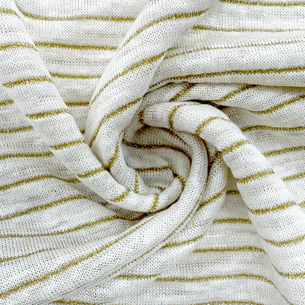 High Quality 15% Gold Silk 85% Linen for Knitted Linen Fabrics 198