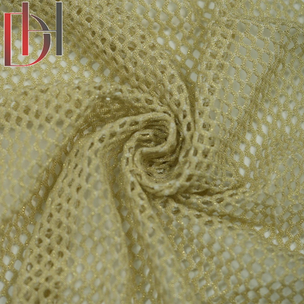 100% Polyester Width 100 cm AB Diamond Stretchy Hole Knitting Mesh Fabric Fishing Net Lace Fabric for Women Dress Skirt 869