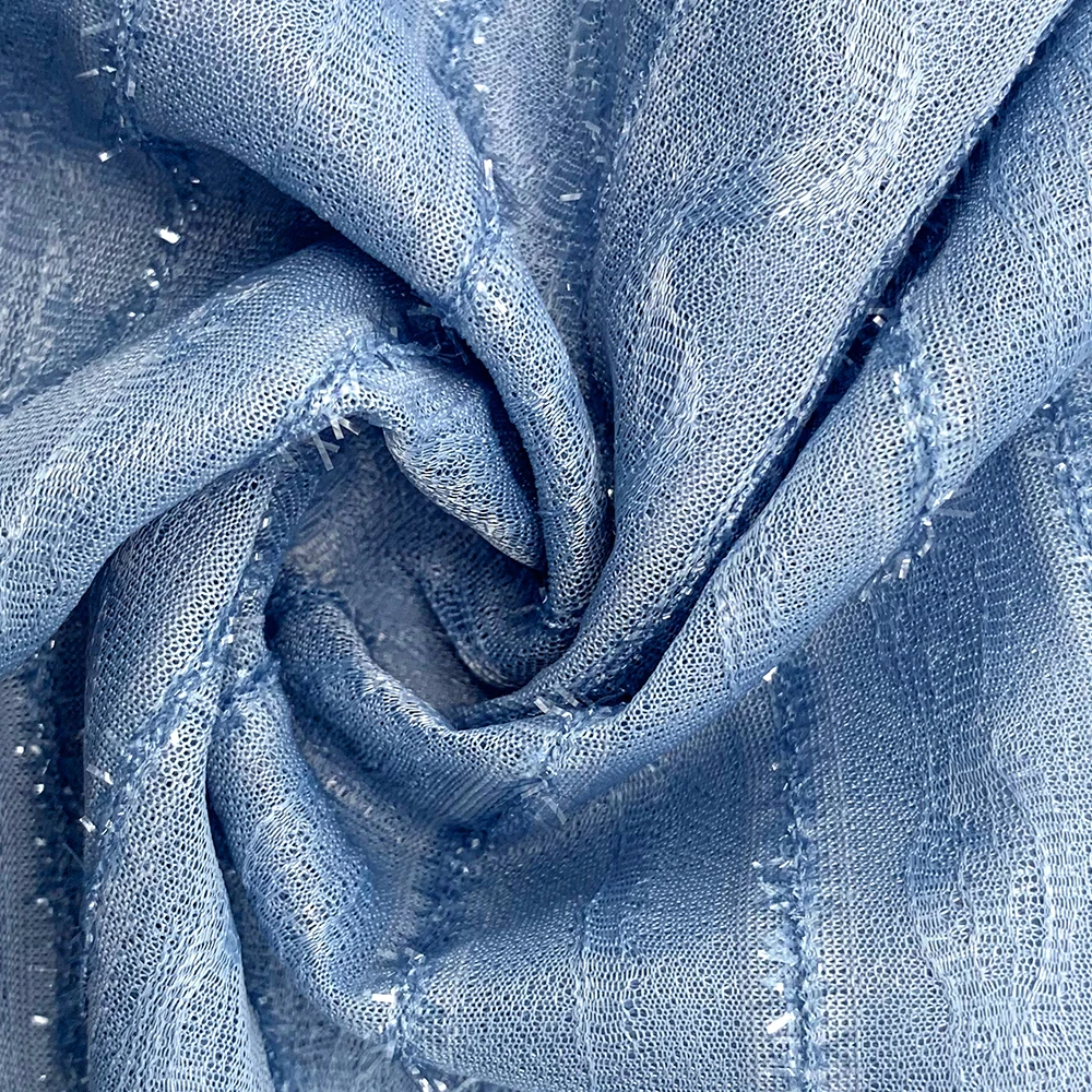 92% Polyester5% Bright Silk3% Spandex Knitted Fabric Jacquard Fabric 977