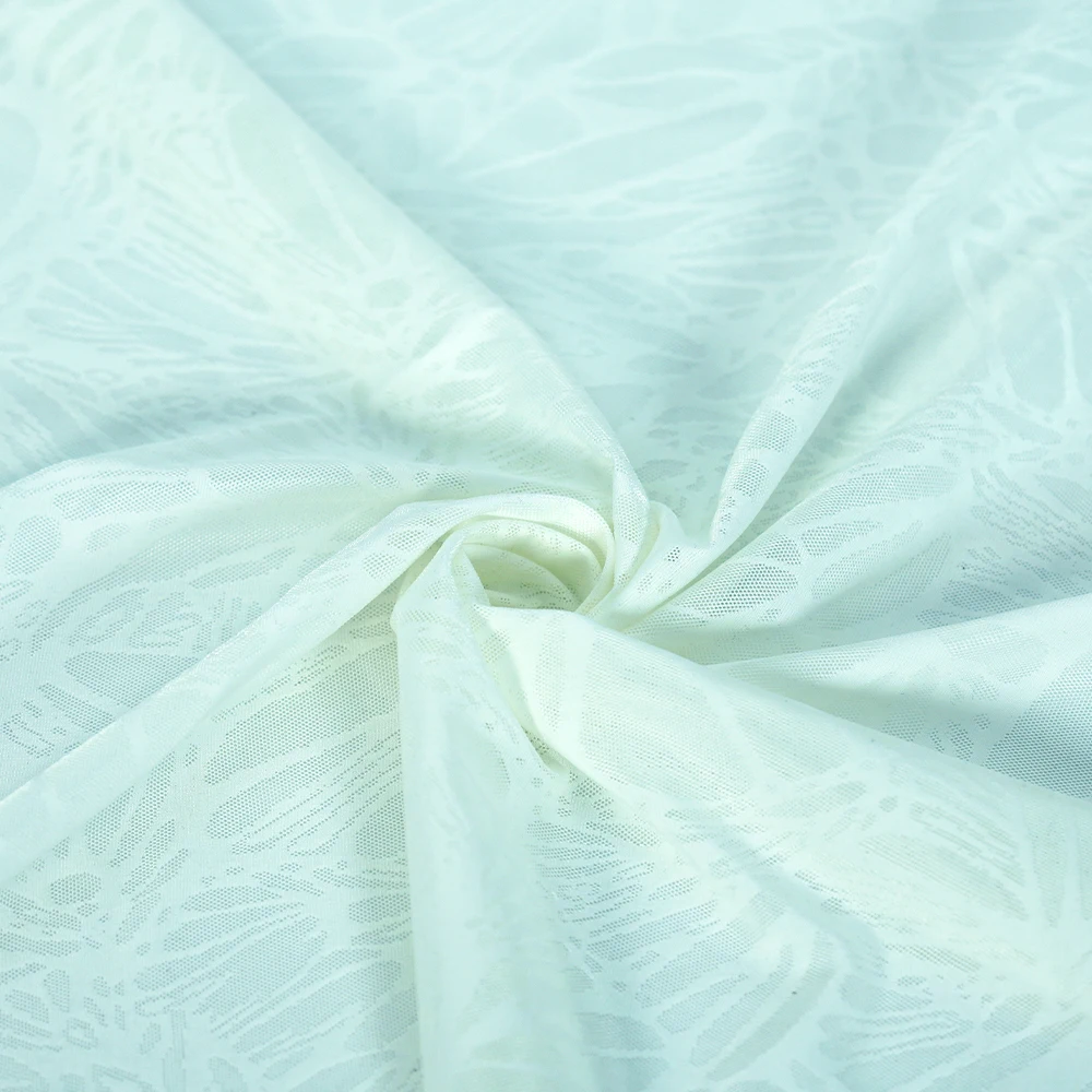 Factory Wholesale Customized High Quality 88% Polyester 12% Spandex Ice Silk Petal Jacquard Fabric for Clothing 674