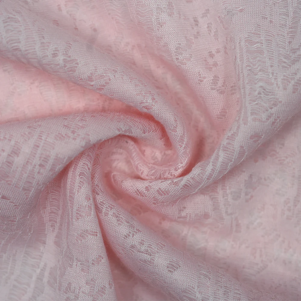 High Quality 100% Polyester Jacquard Fabric Breathable Lightweight 160cm 105g Stretch Knitted Clothing Material for Girls' Suits 369