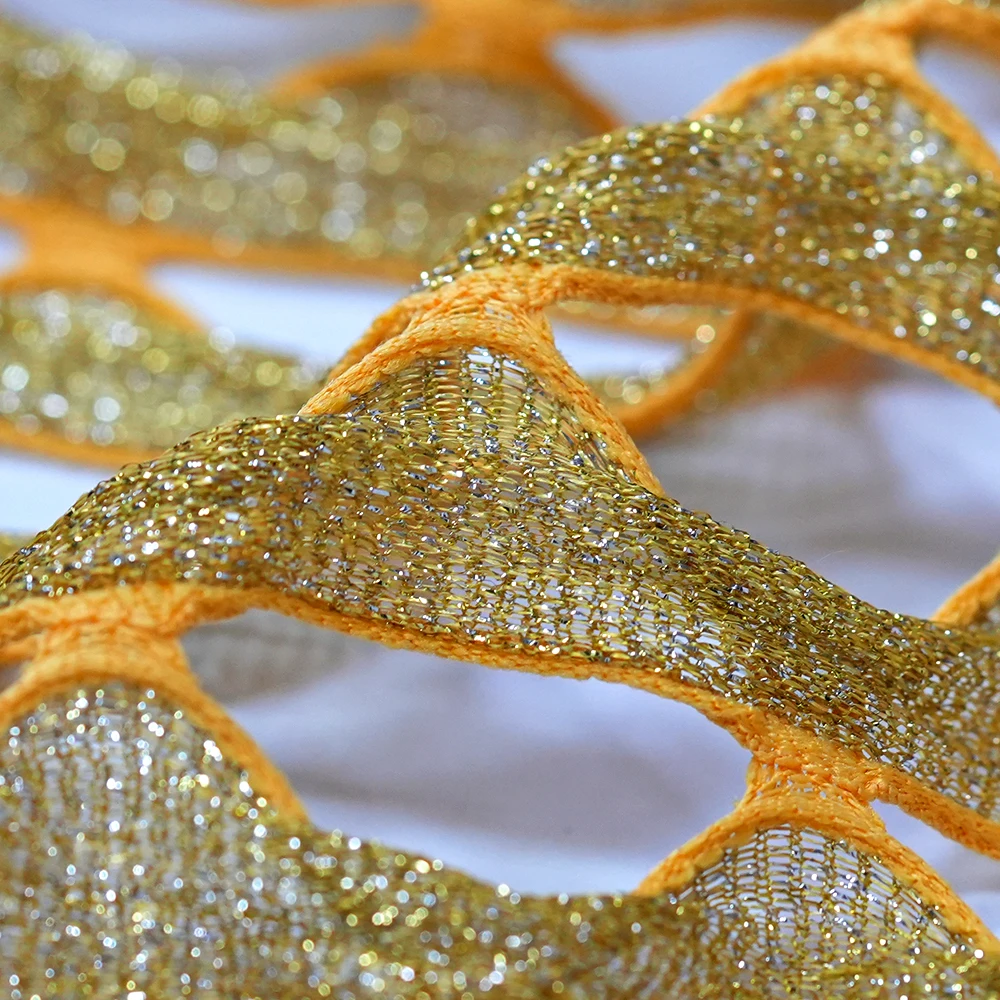 High Quality 100% Polyester Knitted Jacquard Fabric Big Hole Mesh Fabric 793