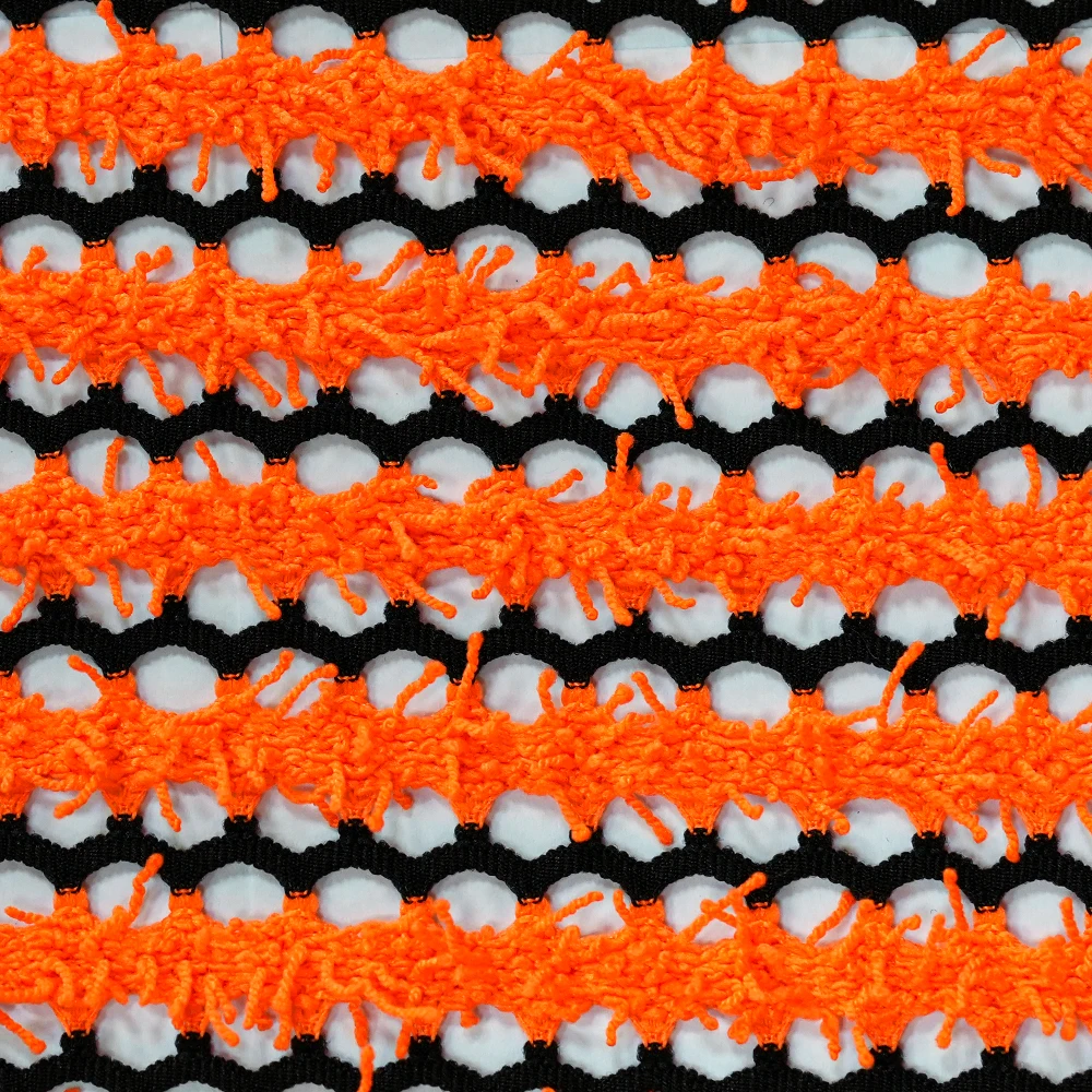 High-quality Jacquard Knitted Fabric Big Hole Polyester Mesh Fabric Honeycomb 431