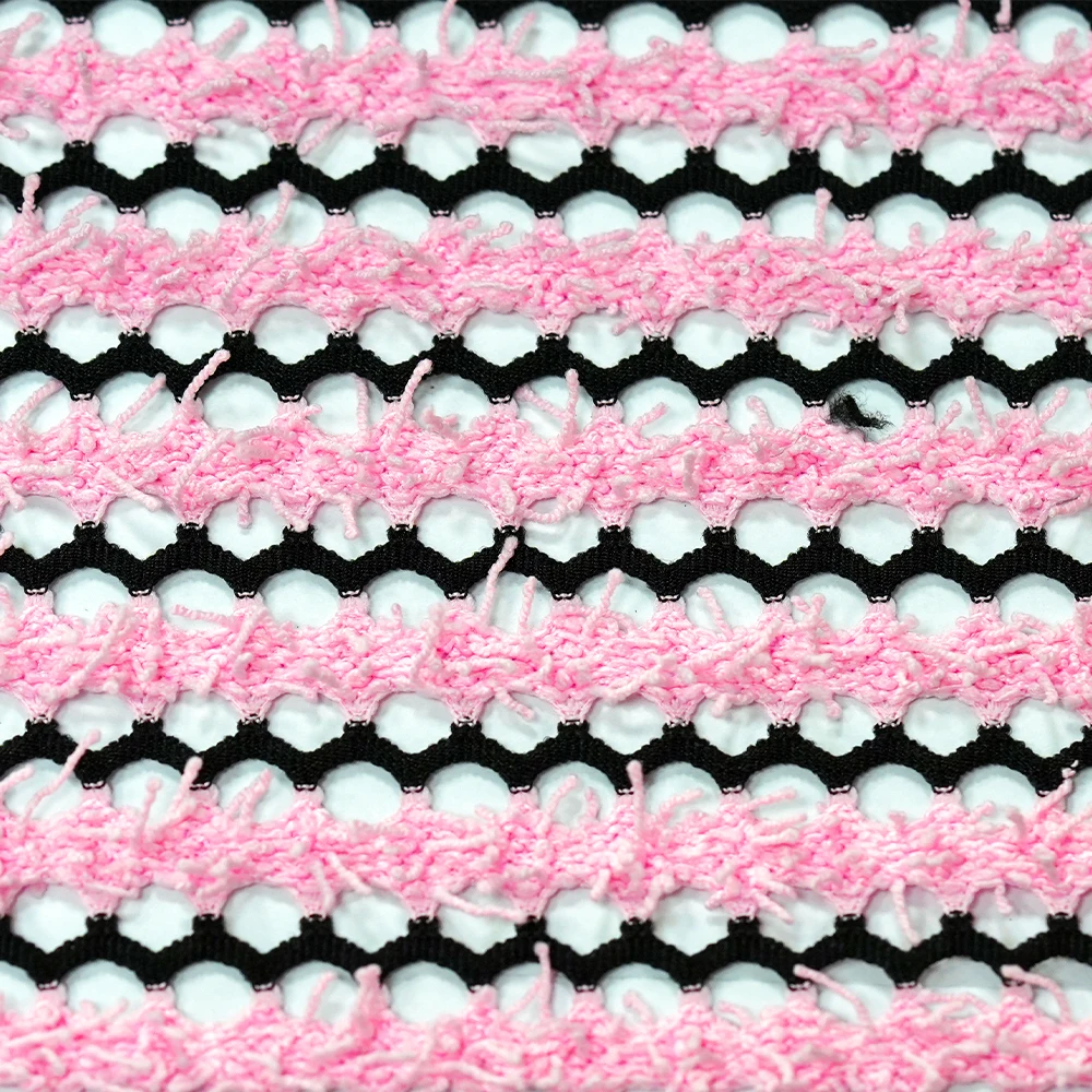 High-quality Polyester  Mesh Fabric Jacquard Knitted Fabric FASHION FABRIC 580