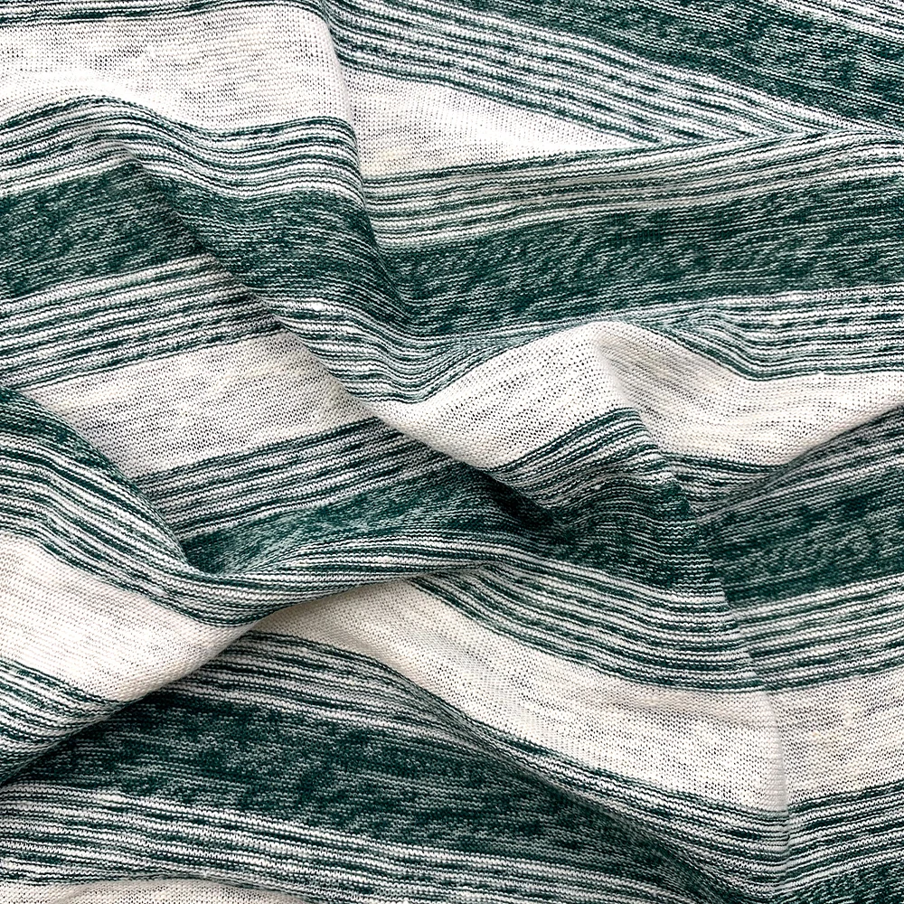 Guangdong Manufacturers' Linen Yarn-Dyed Breathable Brocade Fabric Low-Cost Double Faced Knitted Clothing Material Stretch Girls 103