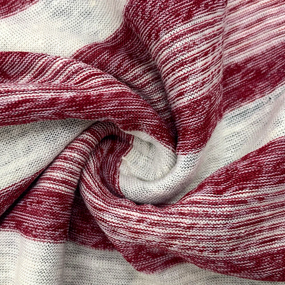 Guangdong Manufacturers' Linen Yarn-Dyed Breathable Brocade Fabric Low-Cost Double Faced Knitted Clothing Material Stretch Girls 263